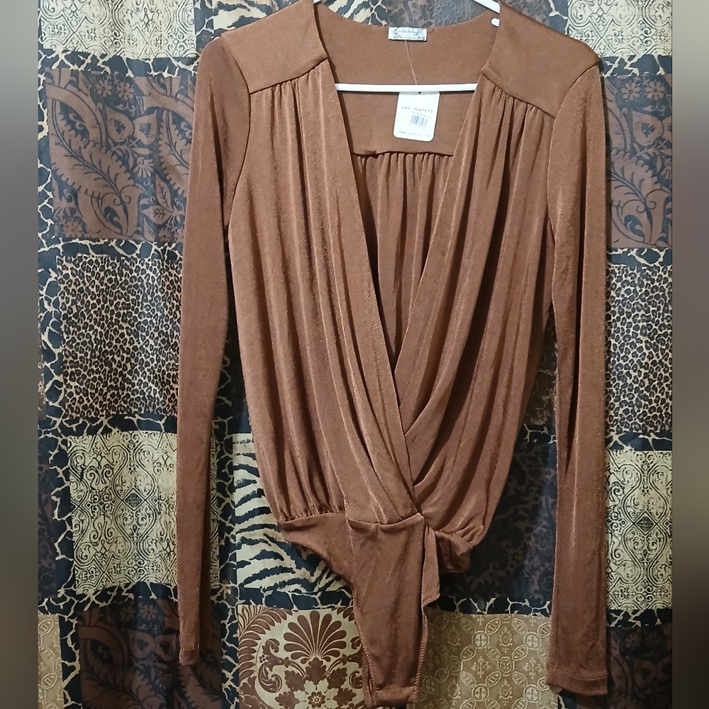 Free People-"Turnt" Thong Bodysuit in The Color "Mesa"